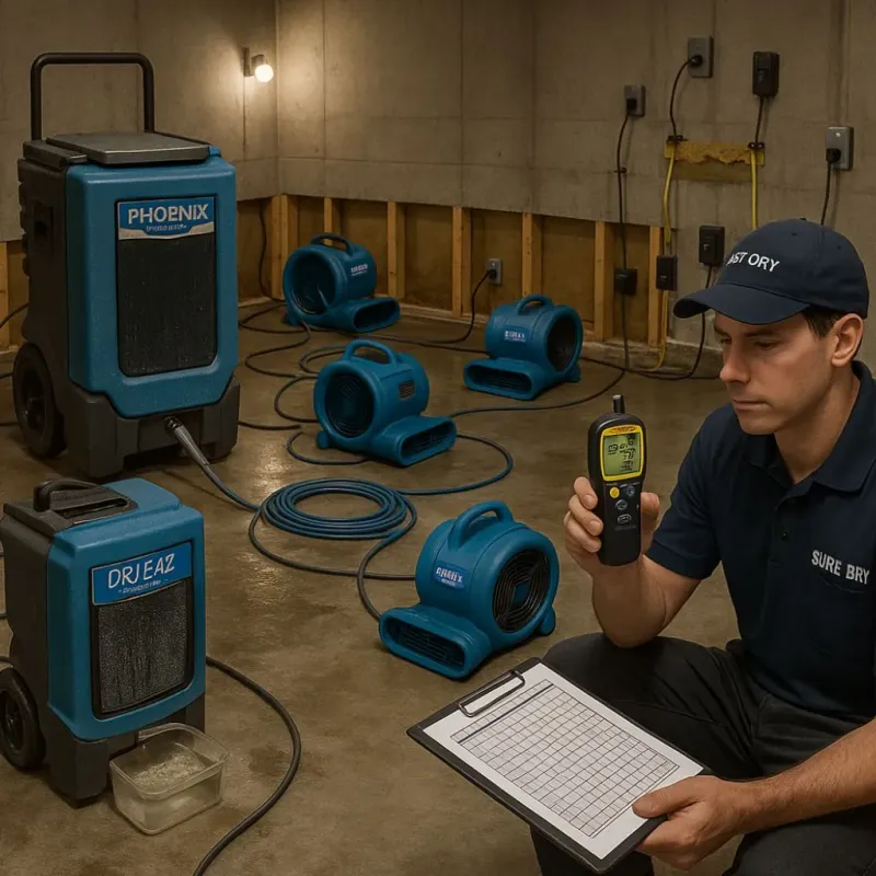 Structural Drying and Dehumidification process in Jackson, LA